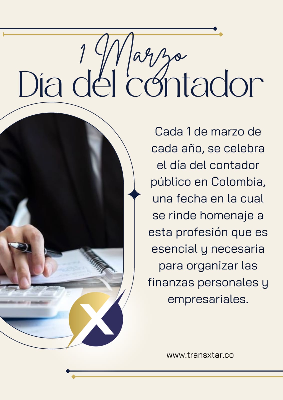 1 Marzo Feliz día del contador – Transxtar SAS